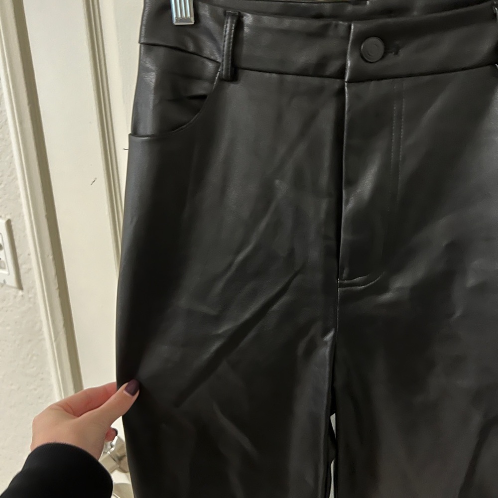 White Fox Leather Pants